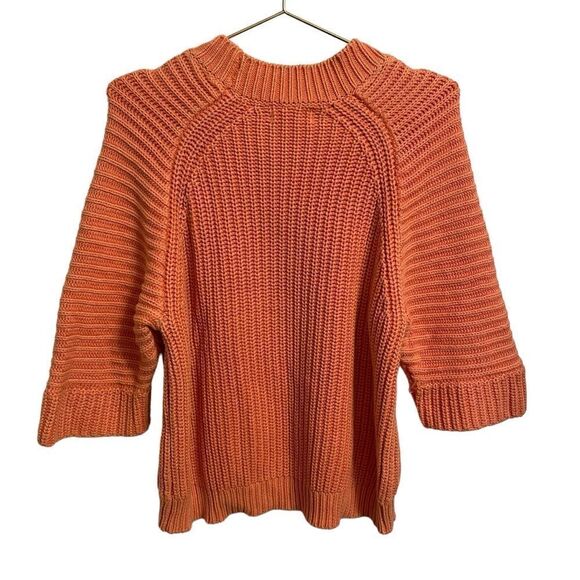 Anthropologie Maeve Mackenzie Cotton 3/4 Sleeve Pink Peach Sweater Size XS - Picture 5 of 8
